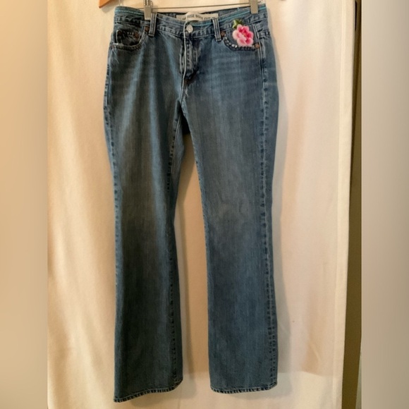 GAP Denim - Gap bootleg embroidered jeans
